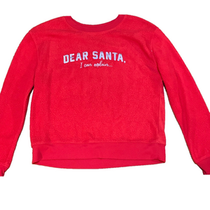 Dear Santa soft fuzzy red medium sweatshirt in box 9
